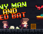 Tiny Man And Red Bat