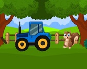Белка бежит с фермы