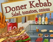 Донер Кебаб: салат, помидоры, лук