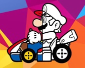 Марио за рулем - Раскраска