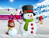 Дети и снеговик одеваются