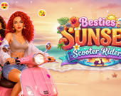 Besties Sunset Scooter Rider