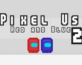 Пиксельные Амонг Ас: красный и синий 2