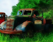 Старые ржавые грузовики - Пазл