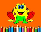 Забавная лягушка - Раскраска