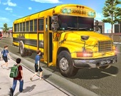 За рулем городского школьного автобуса