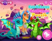 Cute Unicorns And Dragons Puzzle