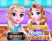 Сестры готовят печенье