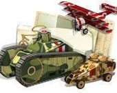 War in a box. Paper tanks